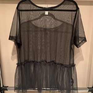 H&M Sheer Mesh Babydoll Top - Size XL